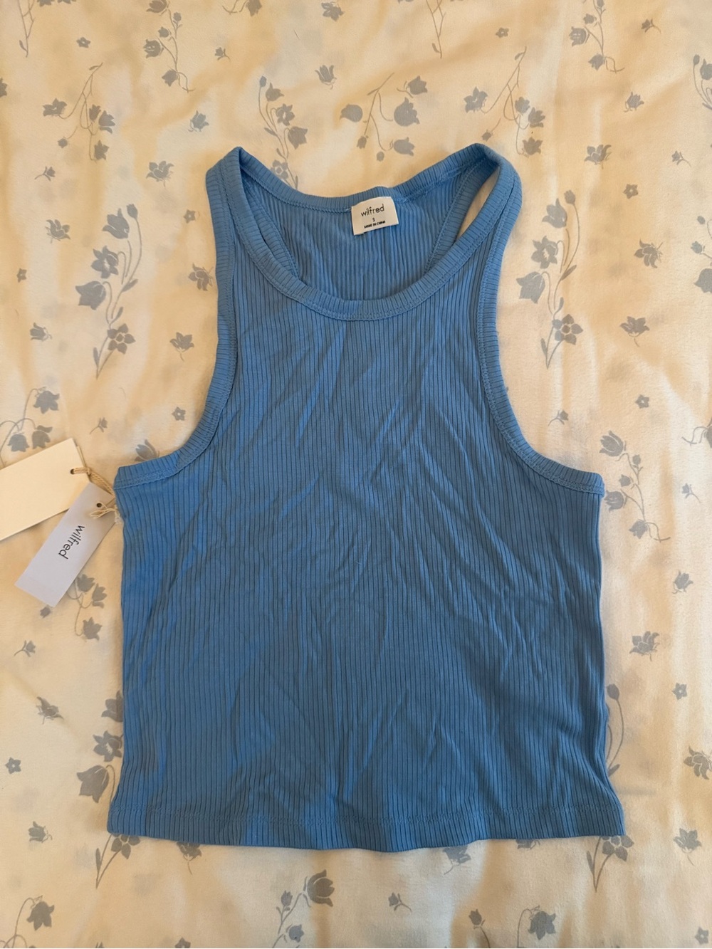 Wilfred Dusty Blue Ribbed Cropped Tank